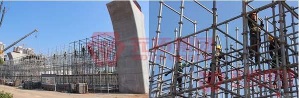 元拓盤(pán)扣式腳手架在長(zhǎng)沙磁懸浮鐵路工程中的應(yīng)用